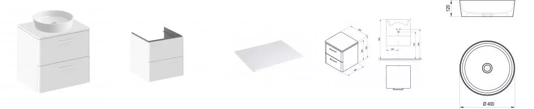 Тумба с раковиной «Ravak» SD Balance II 60 (Uni 40) подвесная белая Тумба с раковиной «Ravak» SD Balance II 60 (Uni 40) подвесная белая