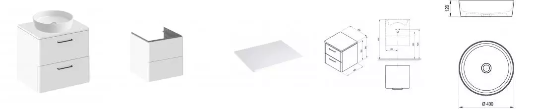 Тумба с раковиной «Ravak» SD Balance II 60 (Uni 40) подвесная белая Тумба с раковиной «Ravak» SD Balance II 60 (Uni 40) подвесная белая