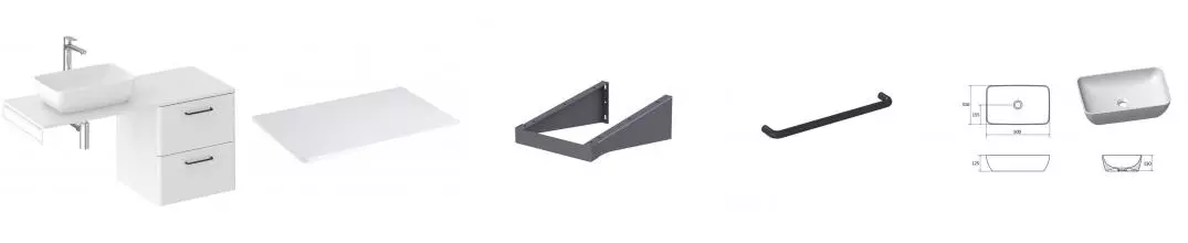 Тумба с раковиной «Ravak» SD Balance II 60 (Uni Slim R 50/31) подвесная белый универсальная Тумба с раковиной «Ravak» SD Balance II 60 (Uni Slim R 50/31) подвесная белый универсальная