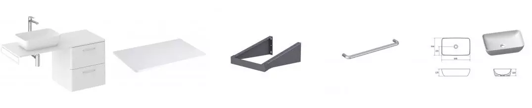 Тумба с раковиной «Ravak» SD Balance II 60 (Uni Slim R 50/31) подвесная белый универсальная Тумба с раковиной «Ravak» SD Balance II 60 (Uni Slim R 50/31) подвесная белый универсальная