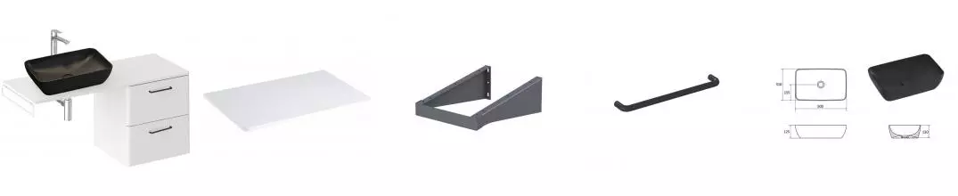 Тумба с раковиной «Ravak» SD Balance II 60 (Uni Slim R 50/31) подвесная белый универсальная