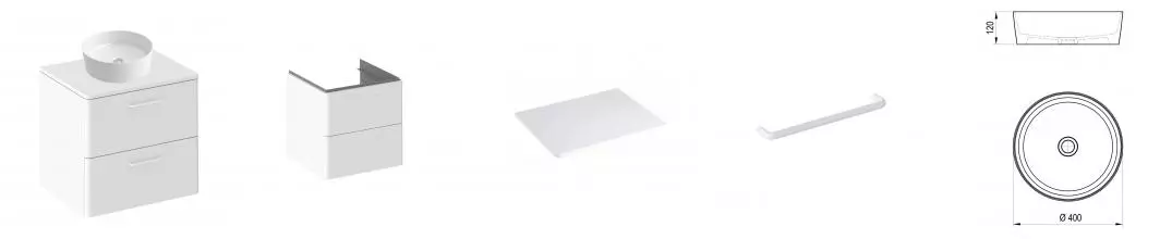 Тумба с раковиной «Ravak» SD Balance II 60 (Uni Slim 40) подвесная белая Тумба с раковиной «Ravak» SD Balance II 60 (Uni Slim 40) подвесная белая