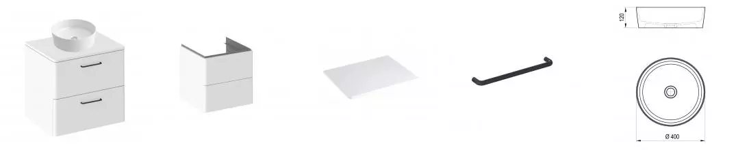 Тумба с раковиной «Ravak» SD Balance II 60 (Uni Slim 40) подвесная белая Тумба с раковиной «Ravak» SD Balance II 60 (Uni Slim 40) подвесная белая