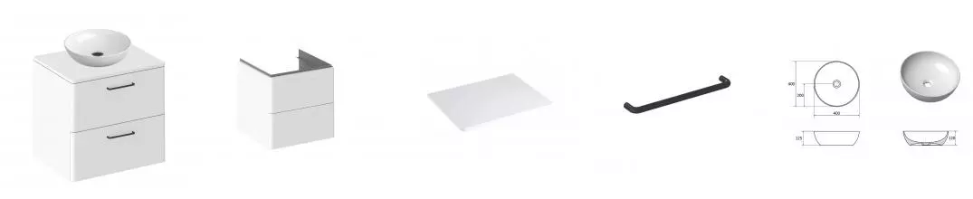 Тумба с раковиной «Ravak» SD Balance II 60 (Uni Slim B 40) подвесная белая Тумба с раковиной «Ravak» SD Balance II 60 (Uni Slim B 40) подвесная белая