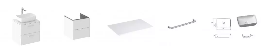 Тумба с раковиной «Ravak» SD Balance II 60 (Uni Slim R 50/31) подвесная белая Тумба с раковиной «Ravak» SD Balance II 60 (Uni Slim R 50/31) подвесная белая