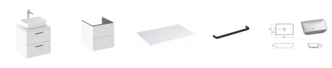 Тумба с раковиной «Ravak» SD Balance II 60 (Uni Slim R 50/31) подвесная белая Тумба с раковиной «Ravak» SD Balance II 60 (Uni Slim R 50/31) подвесная белая