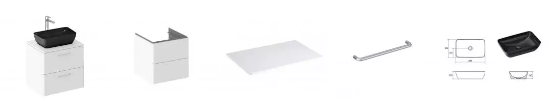 Тумба с раковиной «Ravak» SD Balance II 60 (Uni Slim R 50/31) подвесная белая Тумба с раковиной «Ravak» SD Balance II 60 (Uni Slim R 50/31) подвесная белая