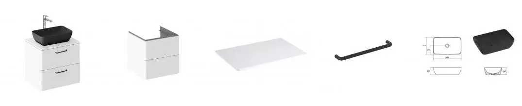 Тумба с раковиной «Ravak» SD Balance II 60 (Uni Slim R 50/31) подвесная белая Тумба с раковиной «Ravak» SD Balance II 60 (Uni Slim R 50/31) подвесная белая