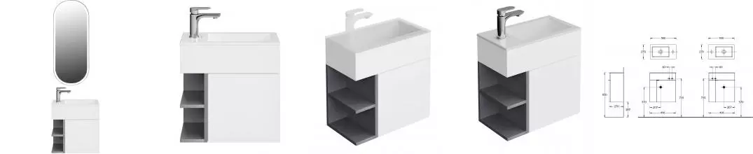 Мебель для ванной подвесная «Kerama Marazzi» Lato 50 утренний серый/серый пыльный матовый Мебель для ванной подвесная «Kerama Marazzi» Lato 50 утренний серый/серый пыльный матовый