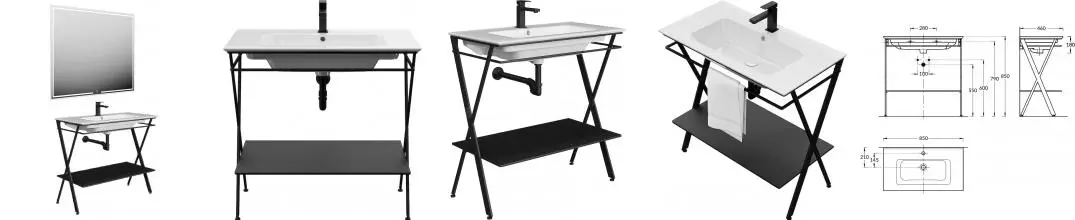 Мебель для ванной «Kerama Marazzi» Piano Next 85 чёрная матовая