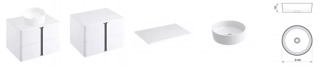 Тумба с раковиной «Ravak» SD Balance 80 (Uni Slim 40) подвесная белый-графит Тумба с раковиной «Ravak» SD Balance 80 (Uni Slim 40) подвесная белый-графит