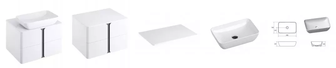 Тумба с раковиной «Ravak» SD Balance 80 (Uni Slim R 50/31) подвесная белый-графит Тумба с раковиной «Ravak» SD Balance 80 (Uni Slim R 50/31) подвесная белый-графит