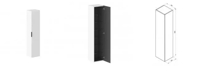 Пенал «Ravak» SB Comfort II 35 белый/ручки чёрная универсальный