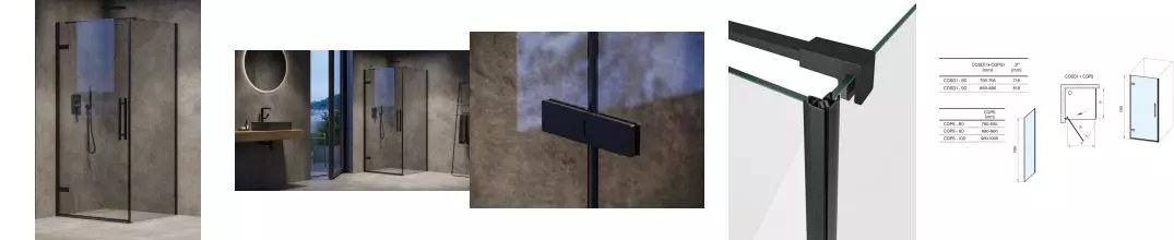 Душевой угол-ограждение «Ravak» Cool COSD1 80/100 прямоугольный Transparent/чёрный универсальный Душевой угол-ограждение «Ravak» Cool COSD1 80/100 прямоугольный Transparent/чёрный универсальный