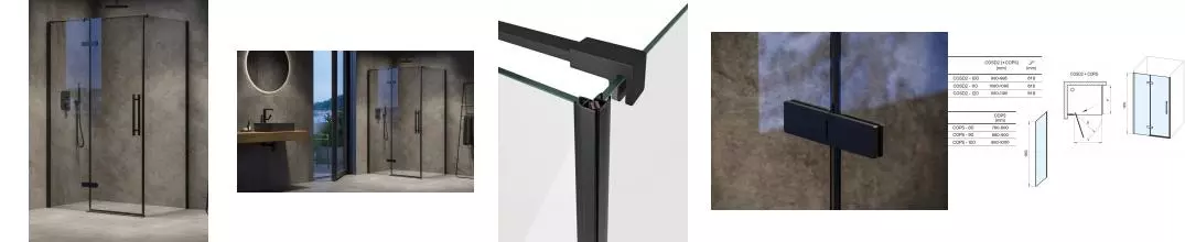 Душевой угол-ограждение «Ravak» Cool COSD2 110/100 прямоугольный Transparent/чёрный универсальный Душевой угол-ограждение «Ravak» Cool COSD2 110/100 прямоугольный Transparent/чёрный универсальный