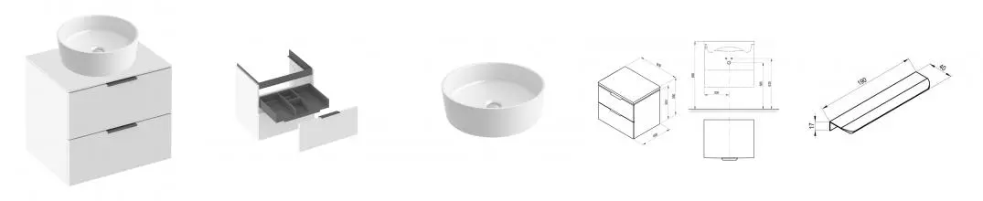 Тумба с раковиной «Ravak» SD Comfort II 60 (Uni Slim 40) подвесная белая Тумба с раковиной «Ravak» SD Comfort II 60 (Uni Slim 40) подвесная белая