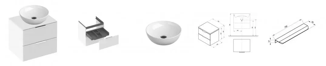 Тумба с раковиной «Ravak» SD Comfort II 60 (Uni Slim B 40) подвесная белая Тумба с раковиной «Ravak» SD Comfort II 60 (Uni Slim B 40) подвесная белая