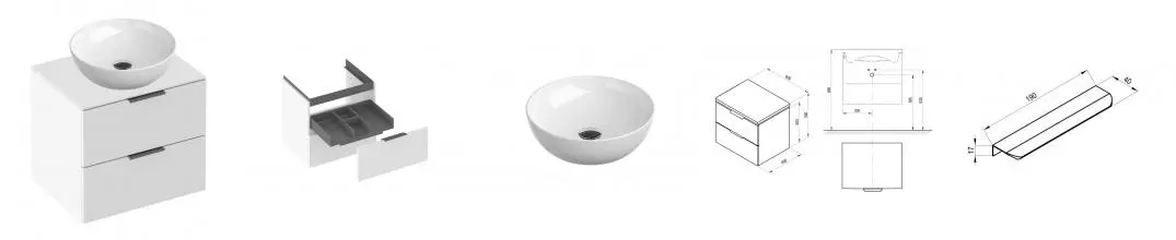 Тумба с раковиной «Ravak» SD Comfort II 60 (Uni Slim B 40) подвесная белая Тумба с раковиной «Ravak» SD Comfort II 60 (Uni Slim B 40) подвесная белая