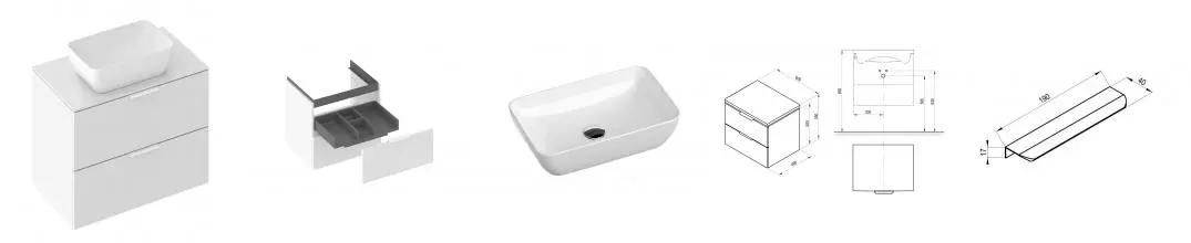 Тумба с раковиной «Ravak» SD Comfort II 60 (Uni Slim R 50/31) подвесная белая Тумба с раковиной «Ravak» SD Comfort II 60 (Uni Slim R 50/31) подвесная белая