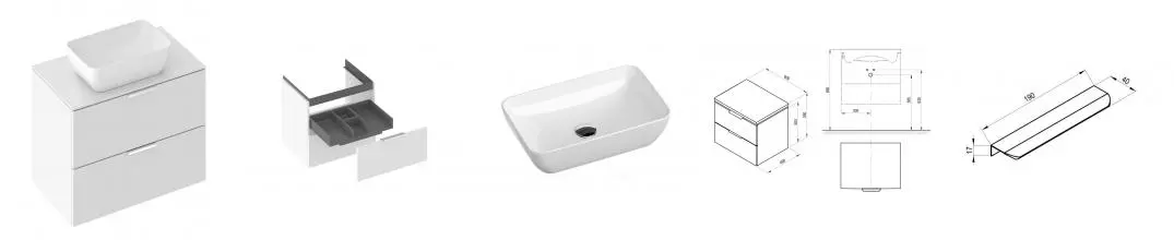 Тумба с раковиной «Ravak» SD Comfort II 60 (Uni Slim R 50/31) подвесная белая Тумба с раковиной «Ravak» SD Comfort II 60 (Uni Slim R 50/31) подвесная белая