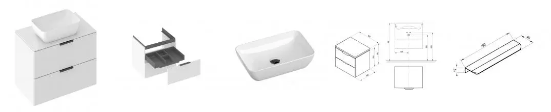 Тумба с раковиной «Ravak» SD Comfort II 60 (Uni Slim R 50/31) подвесная белая Тумба с раковиной «Ravak» SD Comfort II 60 (Uni Slim R 50/31) подвесная белая