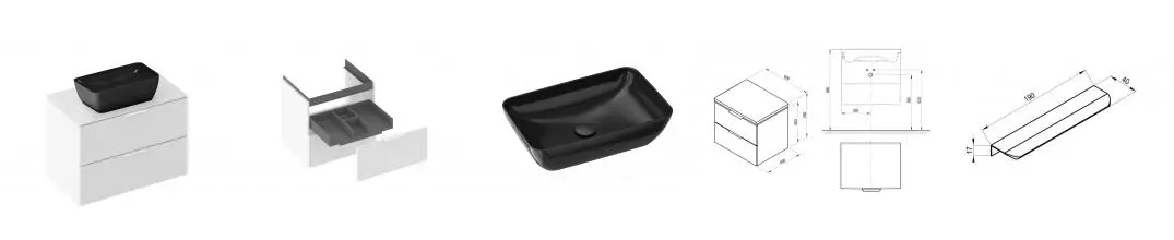 Тумба с раковиной «Ravak» SD Comfort II 60 (Uni Slim R 50/31) подвесная белая Тумба с раковиной «Ravak» SD Comfort II 60 (Uni Slim R 50/31) подвесная белая