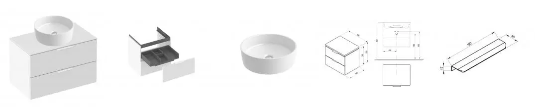 Тумба с раковиной «Ravak» SD Comfort II 80 (Uni Slim 40) подвесная белая