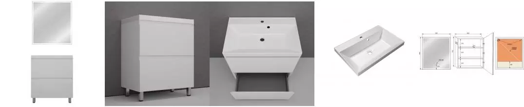 Мебель для ванной «Style Line» Манхэттен 70 белая матовая Мебель для ванной «Style Line» Манхэттен 70 белая матовая