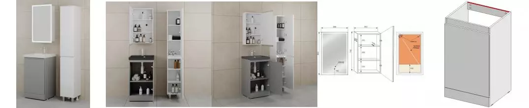 Мебель для ванной «Style Line» Батлер 50 серая Мебель для ванной «Style Line» Батлер 50 серая