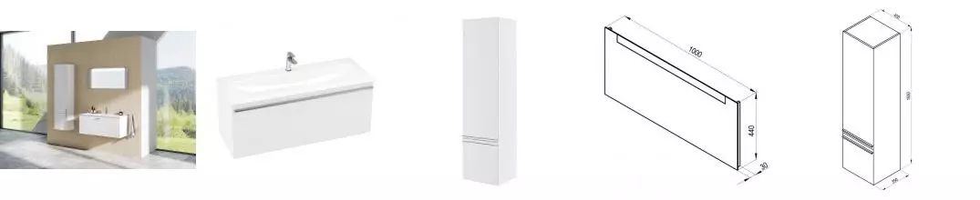 Мебель для ванной подвесная «Ravak» SD Clear 100 белая/белая Мебель для ванной подвесная «Ravak» SD Clear 100 белая/белая