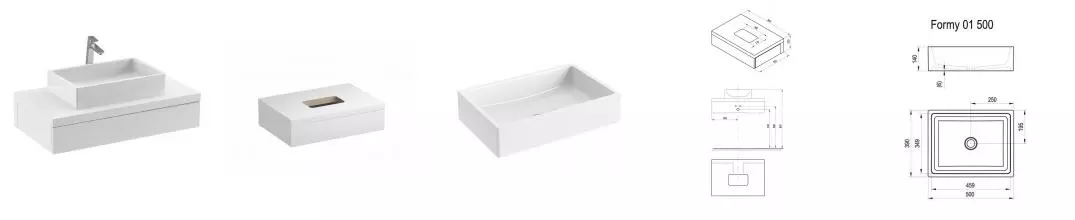 Тумба с раковиной «Ravak» SD Formy 80 (Formy 01 50/39) подвесная белая