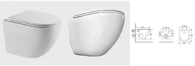 Подвесной унитаз безободковый «AQUAme» AQM2014PRO белый с сиденьем дюропласт с микролифтом белое Подвесной унитаз безободковый «AQUAme» AQM2014PRO белый с сиденьем дюропласт с микролифтом белое