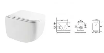 Подвесной унитаз безободковый «AQUAme» AQM2016PRO белый с сиденьем дюропласт с микролифтом белое Подвесной унитаз безободковый «AQUAme» AQM2016PRO белый с сиденьем дюропласт с микролифтом белое