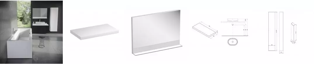 Мебель для ванной подвесная «Ravak» Formy 100 (столешница 100/55+раковина) Мебель для ванной подвесная «Ravak» Formy 100 (столешница 100/55+раковина)