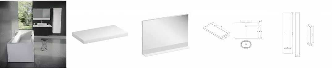 Мебель для ванной подвесная «Ravak» Formy 120 (столешница 120/55+раковина) Мебель для ванной подвесная «Ravak» Formy 120 (столешница 120/55+раковина)