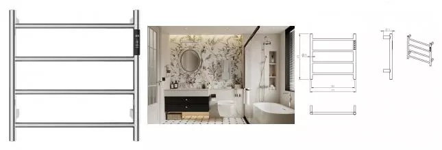 Электрический полотенцесушитель «AQUAme» AQM3124CR 47/47 хром правый Электрический полотенцесушитель «AQUAme» AQM3124CR 47/47 хром правый