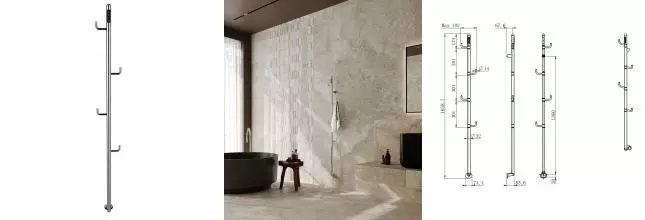 Электрический полотенцесушитель «AQUAme» AQM3150BG 18/166 c поворотными крючками хром Электрический полотенцесушитель «AQUAme» AQM3150BG 18/166 c поворотными крючками хром