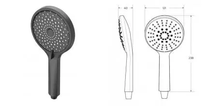 Ручная лейка «Cezares» CZR-D3F1-NOP чёрная матовая