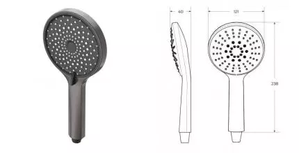 Ручная лейка «Cezares» CZR-D3F1-GM оружейная сталь