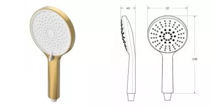 Ручная лейка «Cezares» CZR-D3F1-BORO брашированное золото