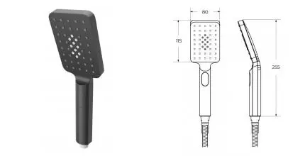 Ручная лейка «Cezares» CZR-D3F2-NOP чёрная матовая