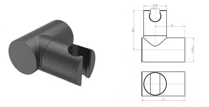 Держатель для душа «Cezares» CZR-SOC1-NOP чёрный матовый