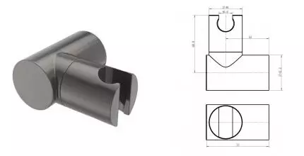 Держатель для душа «Cezares» CZR-SOC1-GM оружейная сталь