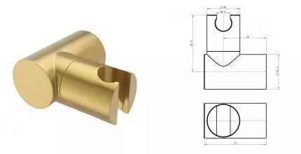 Держатель для душа «Cezares» CZR-SOC1-BORO брашированное золото
