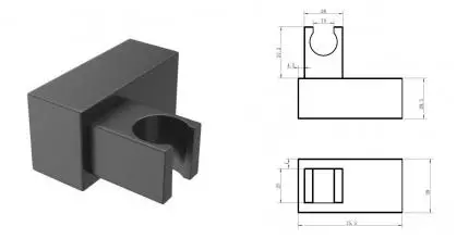 Держатель для душа «Cezares» CZR-SOC2-NOP чёрный матовый
