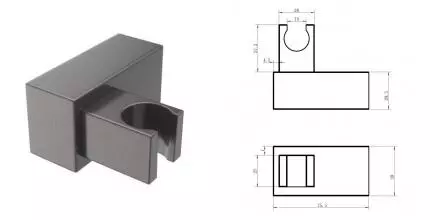 Держатель для душа «Cezares» CZR-SOC2-GM оружейная сталь