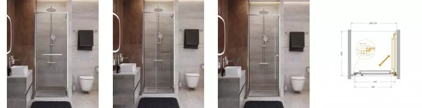 Душевая дверь «Cezares» LUX-B-FS-1-70-C-CR 70/195 прозрачная/хром универсальная