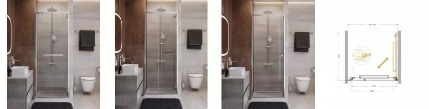 Душевая дверь «Cezares» LUX-B-FS-1-80-C-CR 80/195 прозрачная/хром универсальная