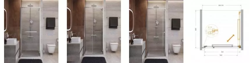 Душевая дверь «Cezares» LUX-B-FS-1-90-C-CR 90/195 прозрачная/хром универсальная