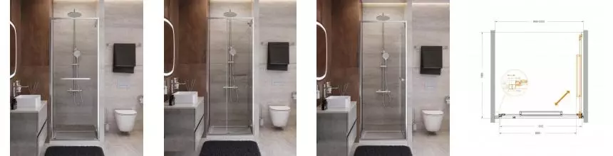 Душевая дверь «Cezares» LUX-B-FS-1-100-C-CR 100/195 прозрачная/хром универсальная